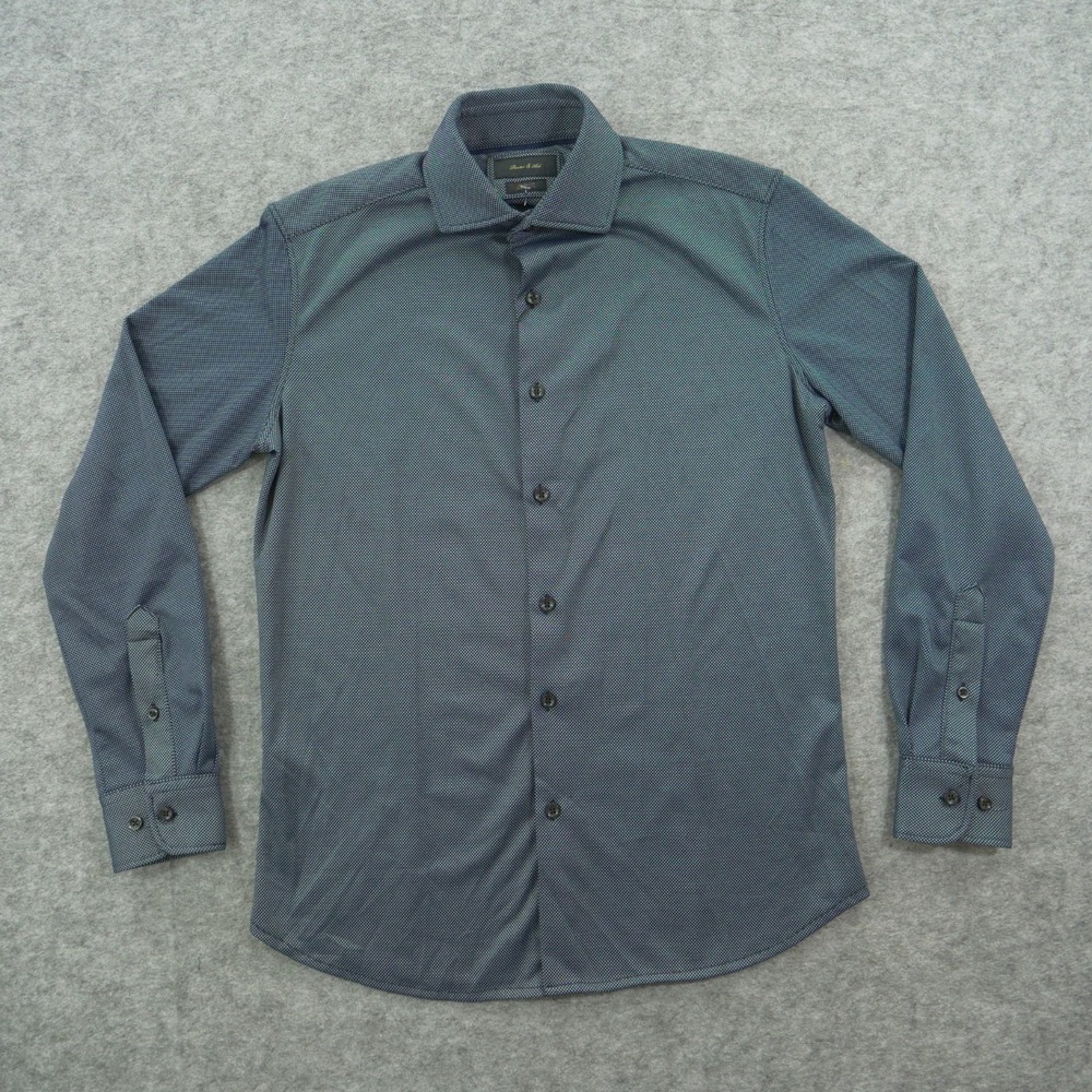Porter & Ash Shirt Mens Small Small Gray Button Up Jacquard Long Sleeve New